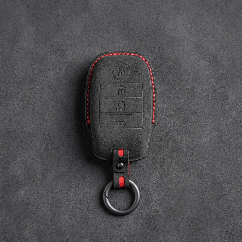 Kia Hand-Stitched Alcantara Key Fob Cover – Block Smart Key 4-Button