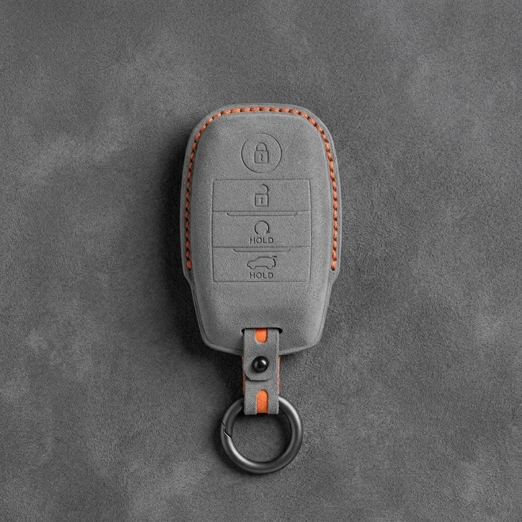 Kia Hand-Stitched Alcantara Key Fob Cover – Block Smart Key 4-Button