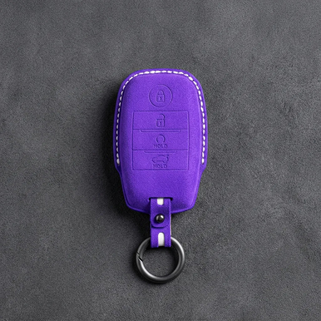 Kia Hand-Stitched Alcantara Key Fob Cover – Block Smart Key 4-Button