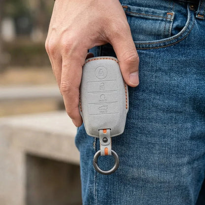 Kia Hand-Stitched Alcantara Key Fob Cover – Block Smart Key 4-Button