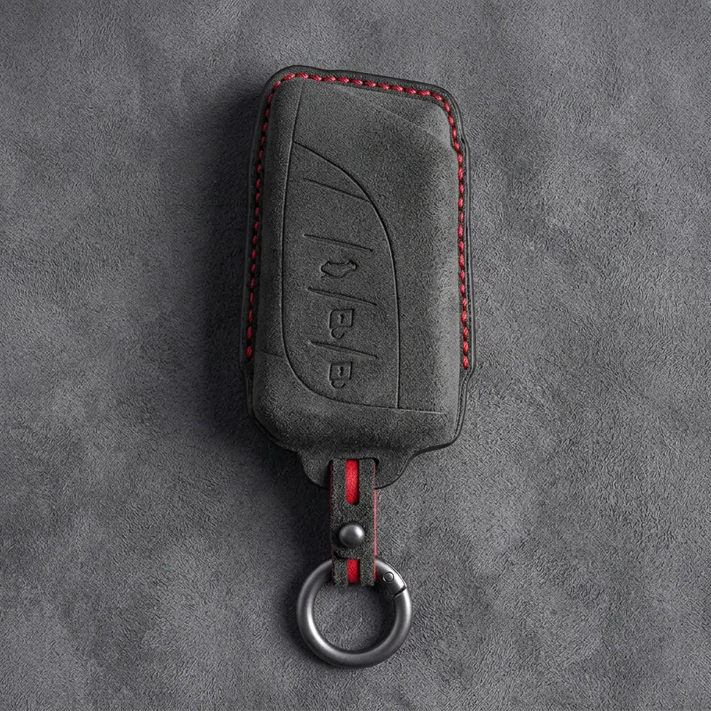 Lexus Hand-Stitched Alcantara Key Fob Cover – Curved 3-Button Remote