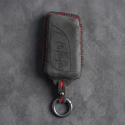 Lexus Hand-Stitched Alcantara Key Fob Cover – Curved 3-Button Remote