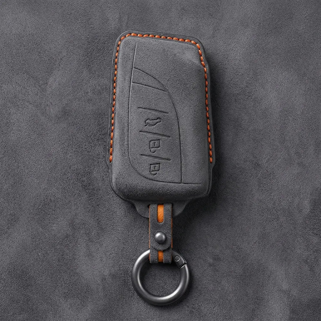 Lexus Hand-Stitched Alcantara Key Fob Cover – Curved 3-Button Remote