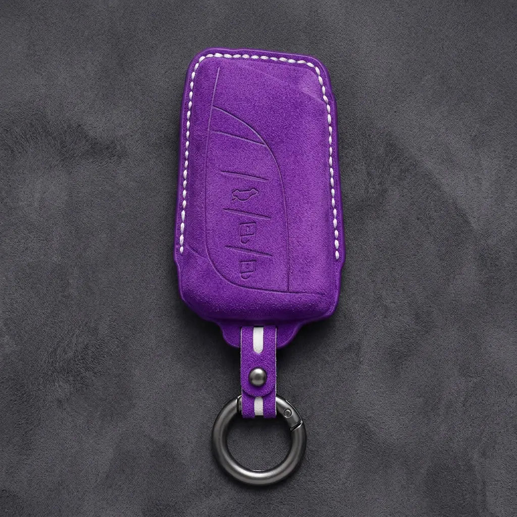 Lexus Hand-Stitched Alcantara Key Fob Cover – Curved 3-Button Remote