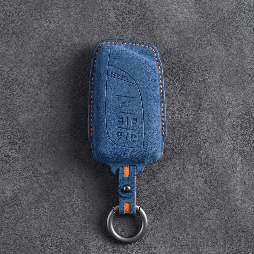 Lexus Hand-Stitched Alcantara Key Fob Cover – Curved 5-Button Remote