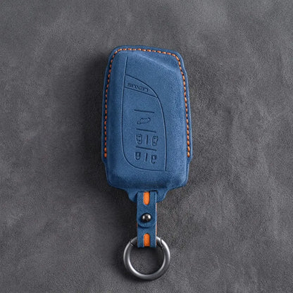 Lexus Hand-Stitched Alcantara Key Fob Cover – Curved 5-Button Remote