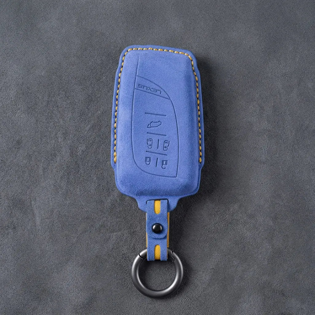 Lexus Hand-Stitched Alcantara Key Fob Cover – Curved 5-Button Remote