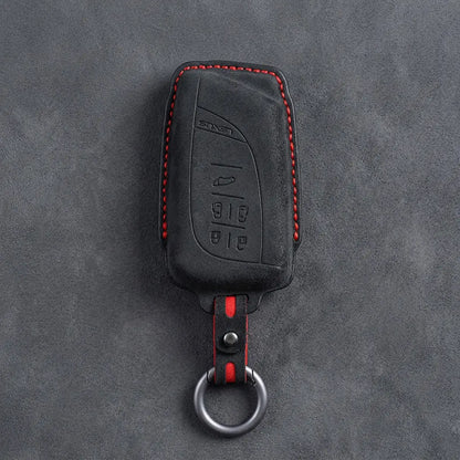 Lexus Hand-Stitched Alcantara Key Fob Cover – Curved 5-Button Remote