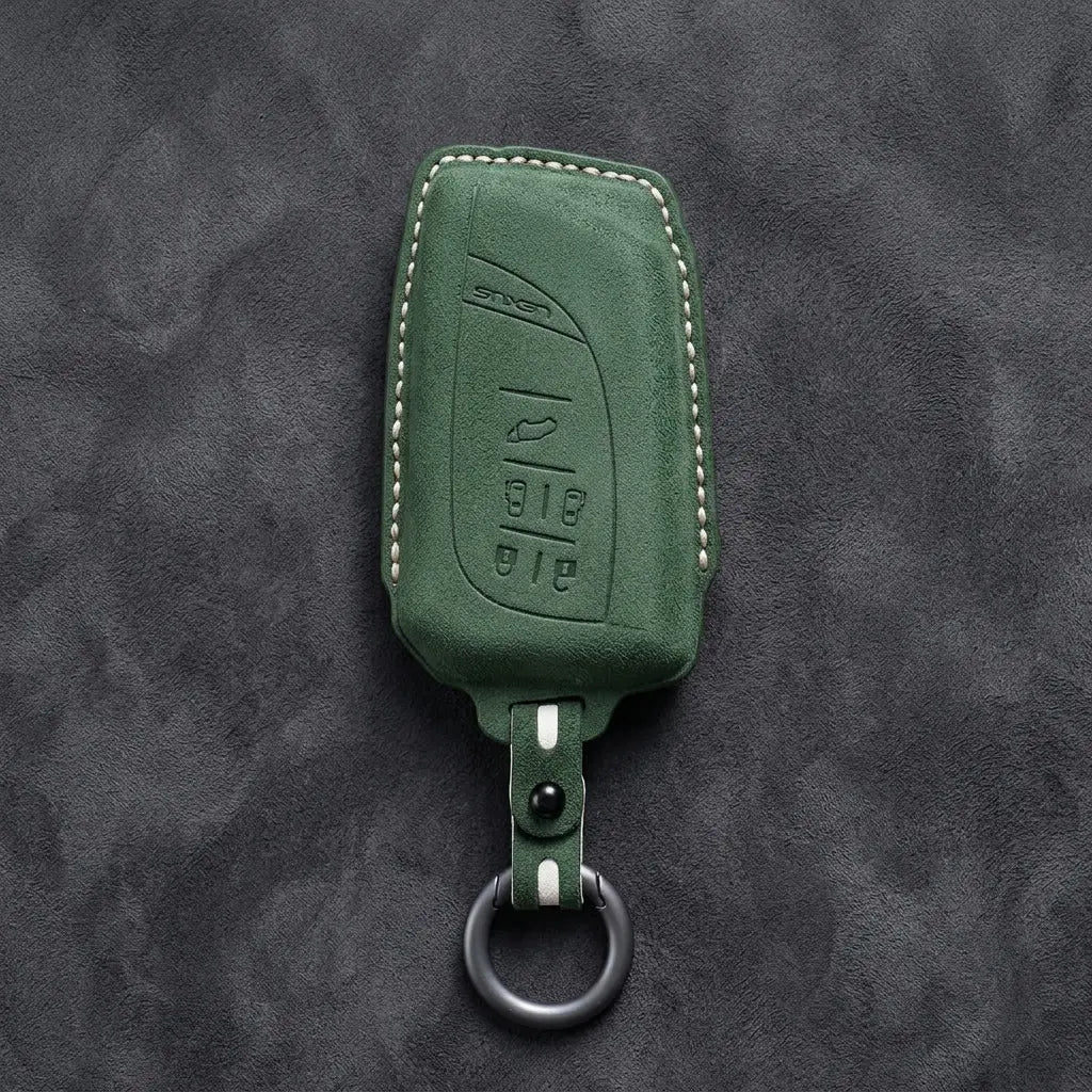 Lexus Hand-Stitched Alcantara Key Fob Cover – Curved 5-Button Remote