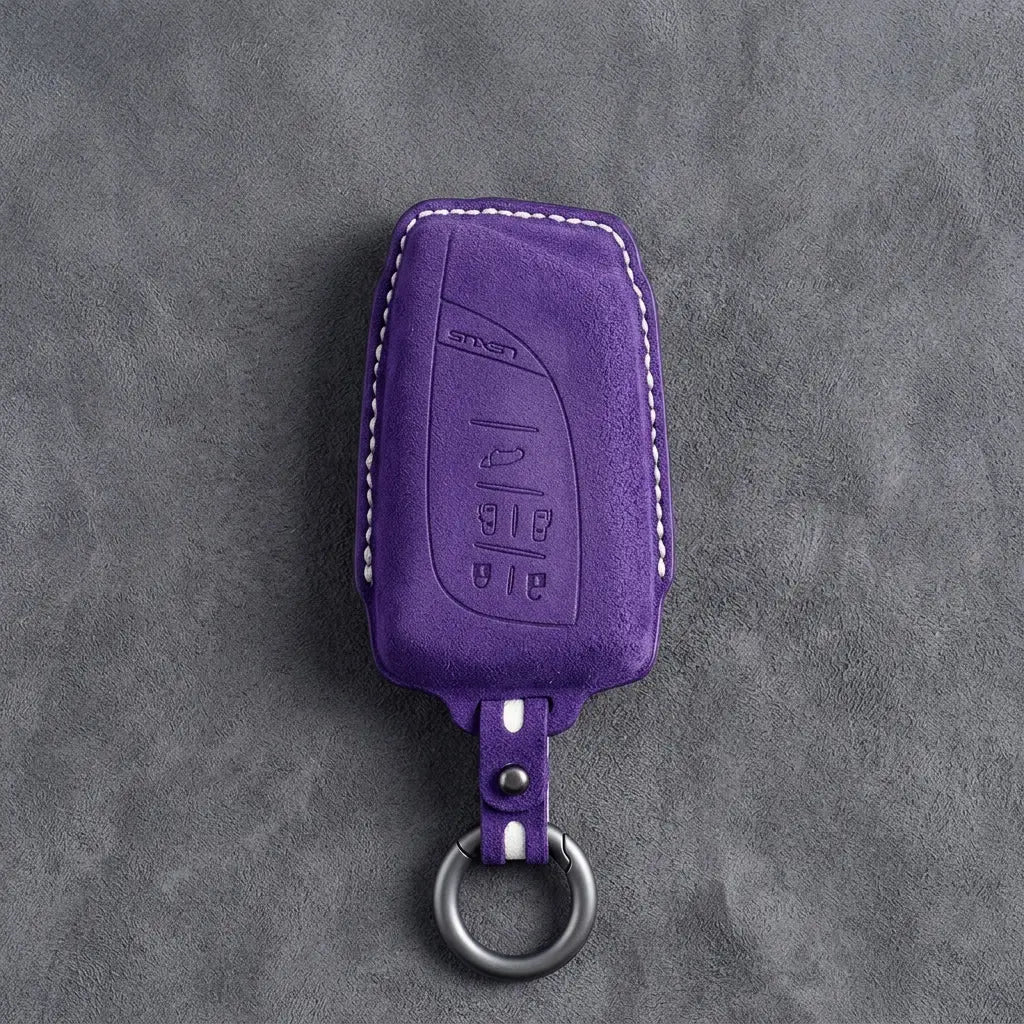 Lexus Hand-Stitched Alcantara Key Fob Cover – Curved 5-Button Remote