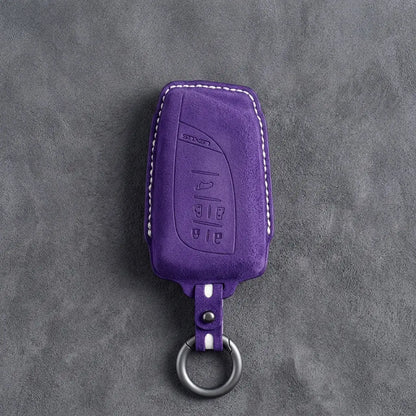 Lexus Hand-Stitched Alcantara Key Fob Cover – Curved 5-Button Remote