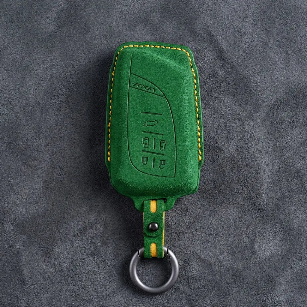 Lexus Hand-Stitched Alcantara Key Fob Cover – Curved 5-Button Remote