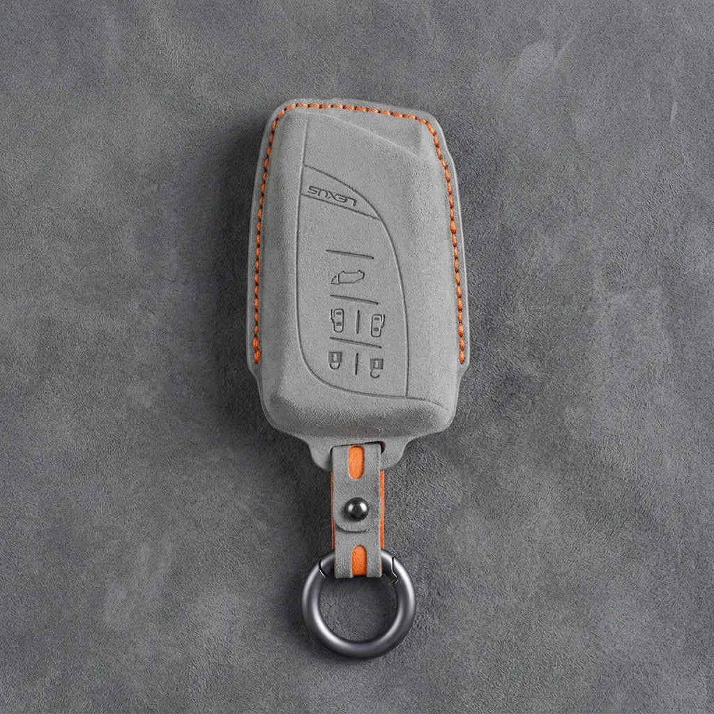 Lexus Hand-Stitched Alcantara Key Fob Cover – Curved 5-Button Remote