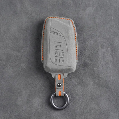 Lexus Hand-Stitched Alcantara Key Fob Cover – Curved 5-Button Remote
