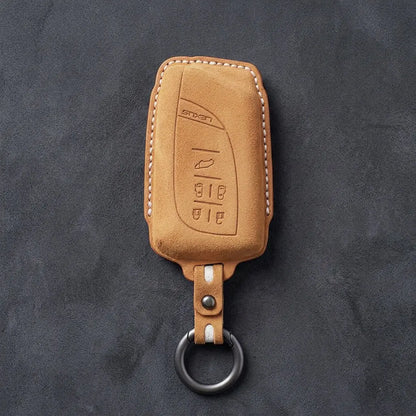 Lexus Hand-Stitched Alcantara Key Fob Cover – Curved 5-Button Remote