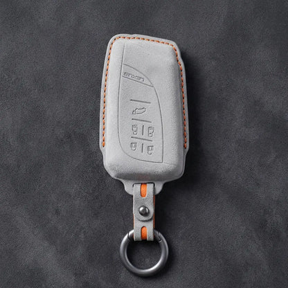Lexus Hand-Stitched Alcantara Key Fob Cover – Curved 5-Button Remote