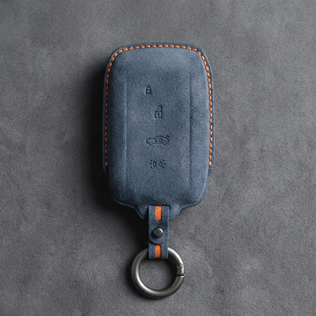 Maserati Hand-Stitched Alcantara Key Fob Cover – Rectangular Shield Fob