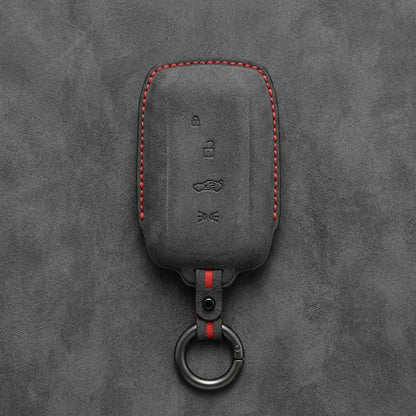 Maserati Hand-Stitched Alcantara Key Fob Cover – Rectangular Shield Fob