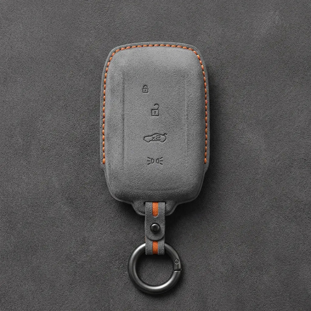 Maserati Hand-Stitched Alcantara Key Fob Cover – Rectangular Shield Fob