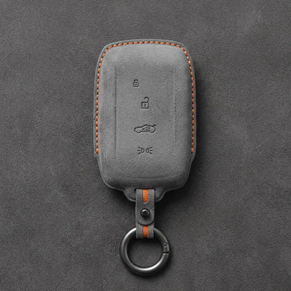 Maserati Hand-Stitched Alcantara Key Fob Cover – Rectangular Shield Fob