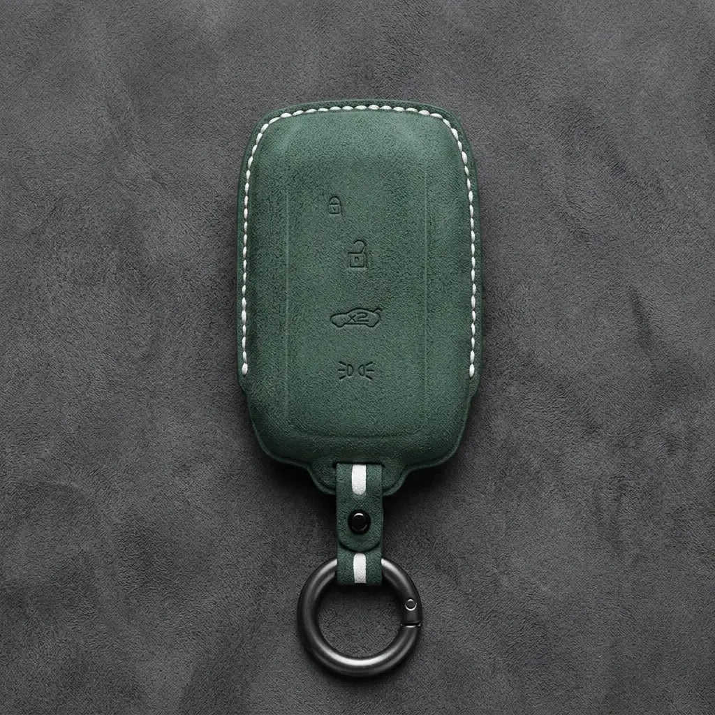 Maserati Hand-Stitched Alcantara Key Fob Cover – Rectangular Shield Fob