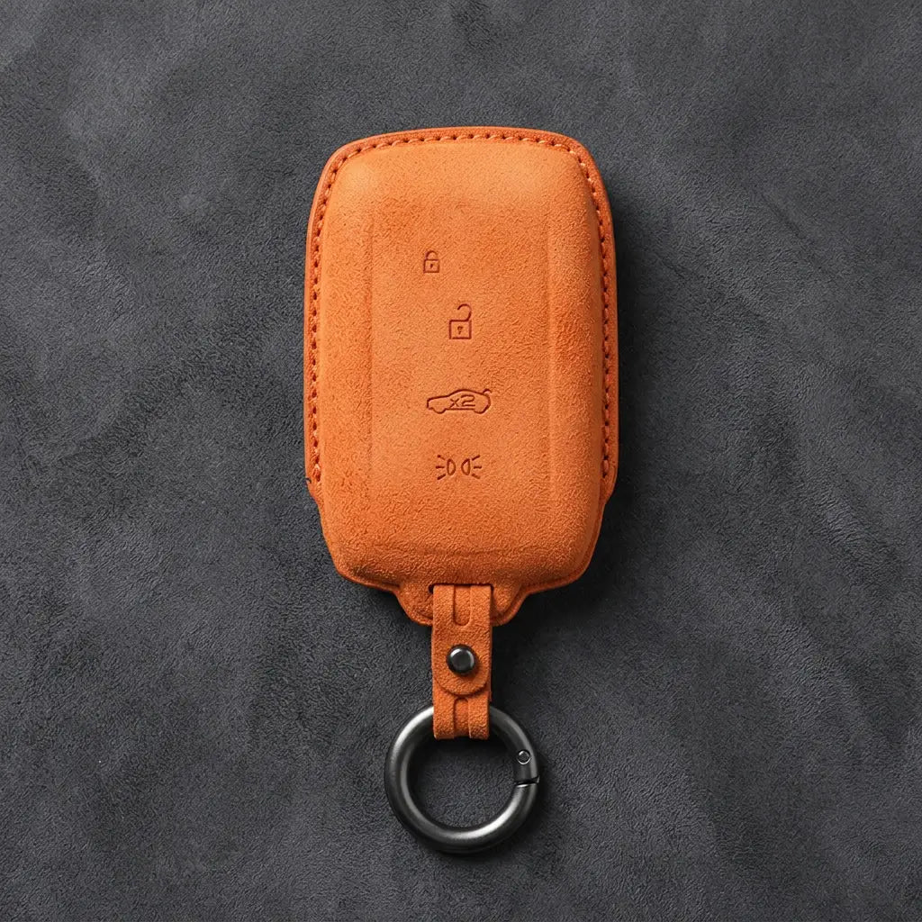 Maserati Hand-Stitched Alcantara Key Fob Cover – Rectangular Shield Fob