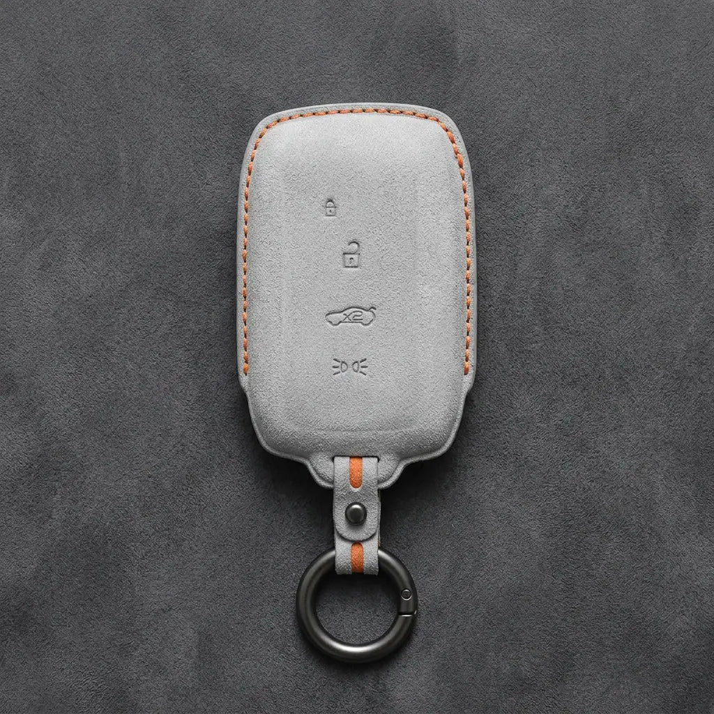 Maserati Hand-Stitched Alcantara Key Fob Cover – Rectangular Shield Fob