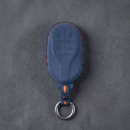 Maserati Hand-Stitched Alcantara Key Fob Cover – Shield 4-Button