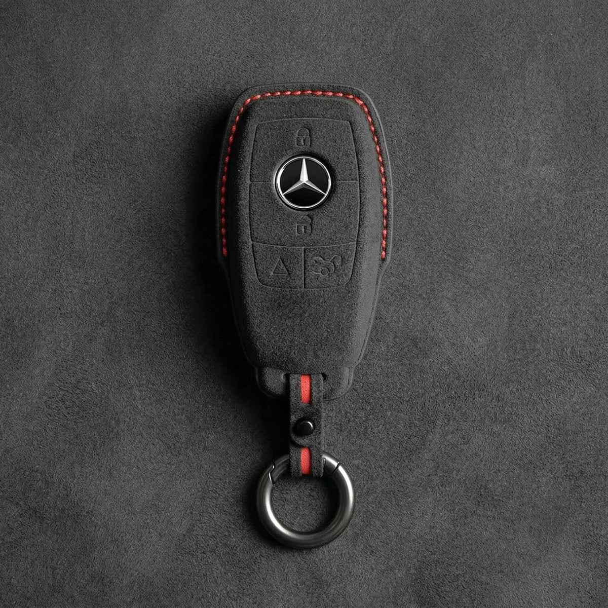 Mercedes-Benz Alcantara Key Fob - Chrome SmartKey 4-Button