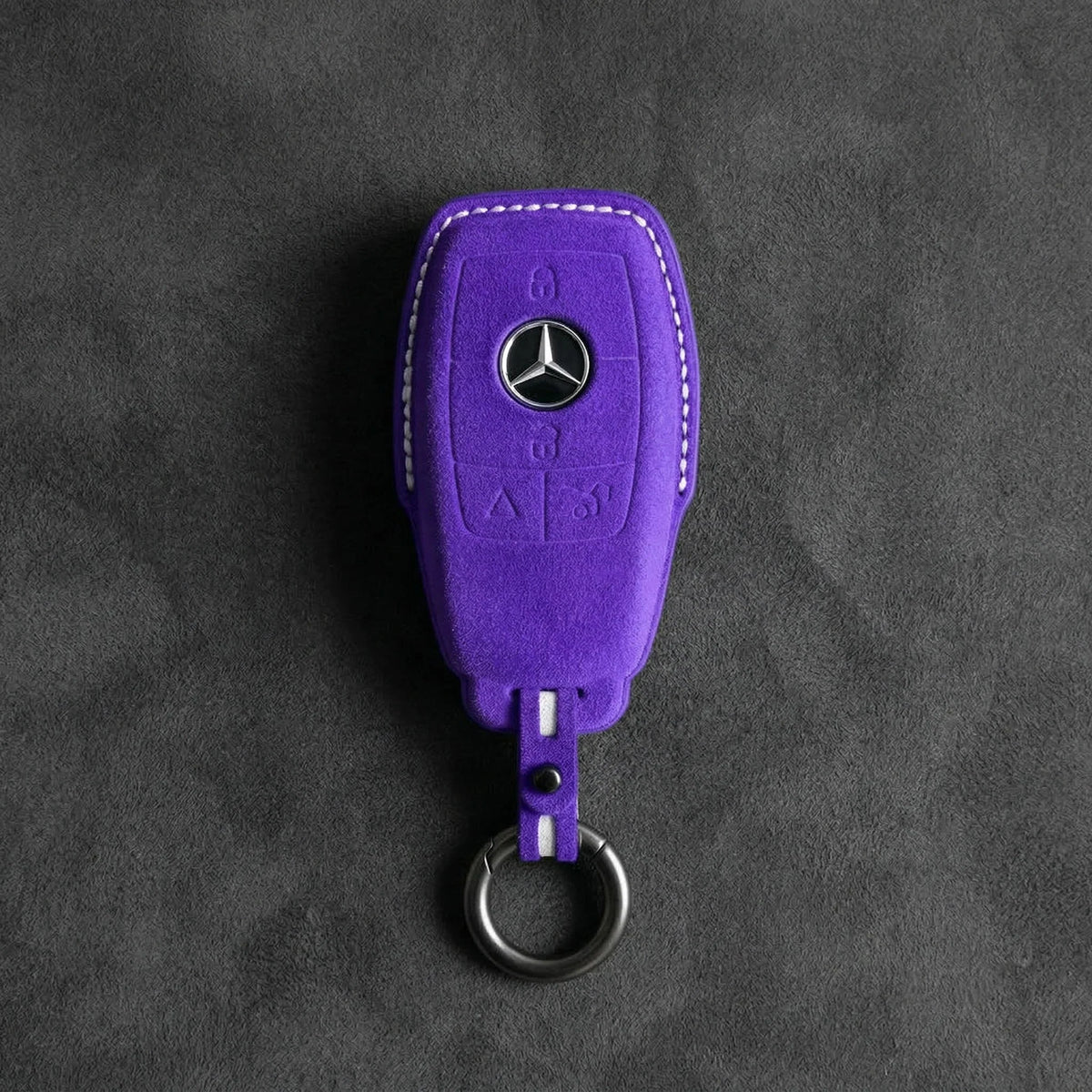 Mercedes-Benz Alcantara Key Fob - Chrome SmartKey 4-Button
