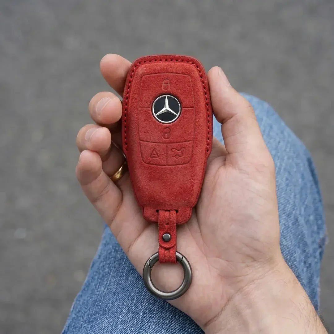 Mercedes-Benz Alcantara Key Fob - Chrome SmartKey 4-Button