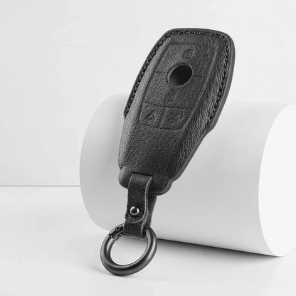 Mercedes-Benz Goatskin Key Fob Cover - Chrome SmartKey 4-Button