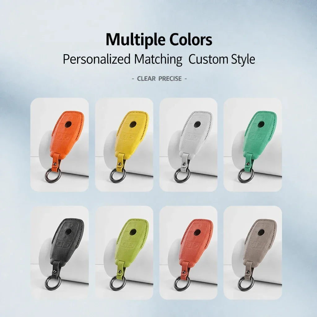 Mercedes-Benz Goatskin Key Fob Cover - Chrome SmartKey 4-Button