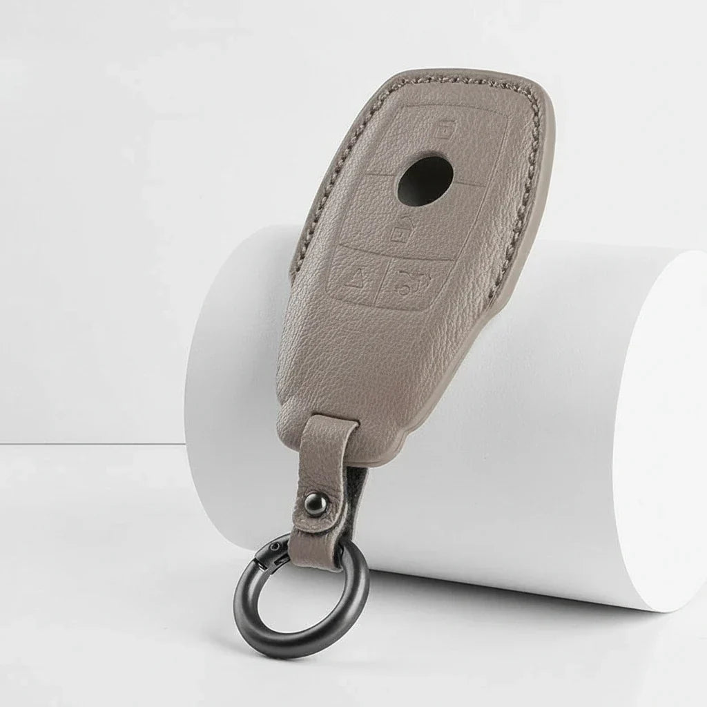 Mercedes-Benz Goatskin Key Fob Cover - Chrome SmartKey 4-Button