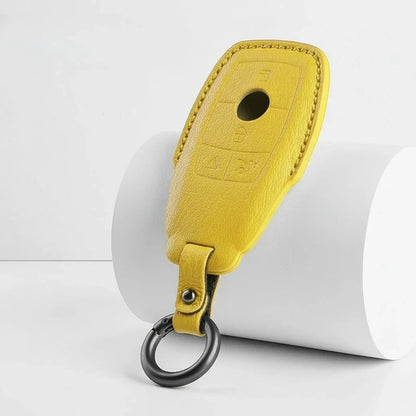 Mercedes-Benz Goatskin Key Fob Cover - Chrome SmartKey 4-Button
