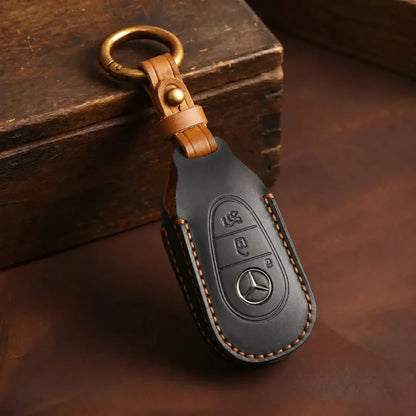 Mercedes-Benz Hand-Crafted Leather Key Fob Cover – Contemporary 3-Button