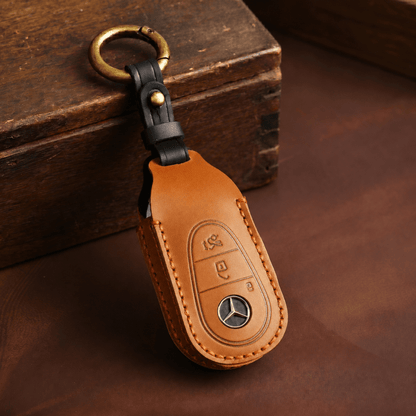 Mercedes-Benz Hand-Crafted Leather Key Fob Cover – Contemporary 3-Button
