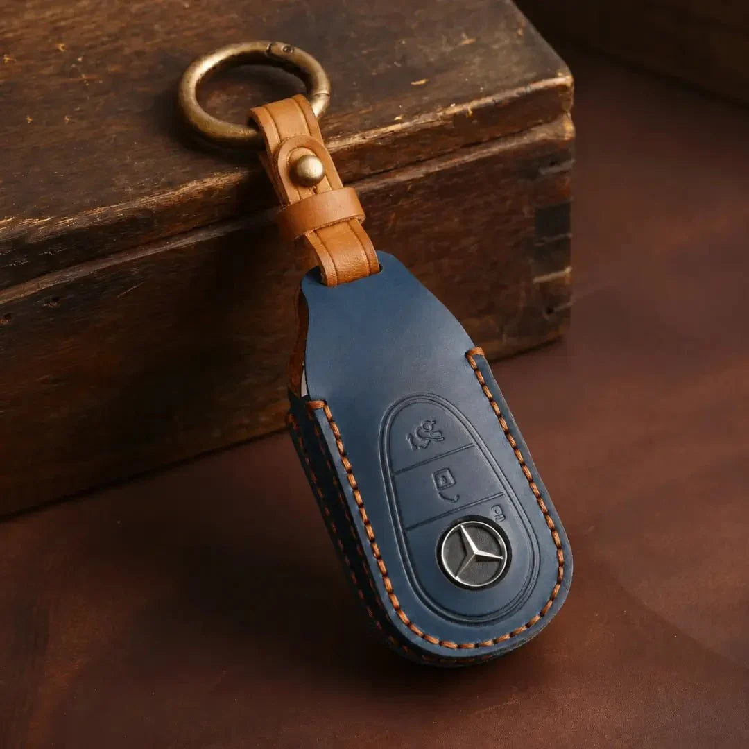 Mercedes-Benz Hand-Crafted Leather Key Fob Cover – Contemporary 3-Button