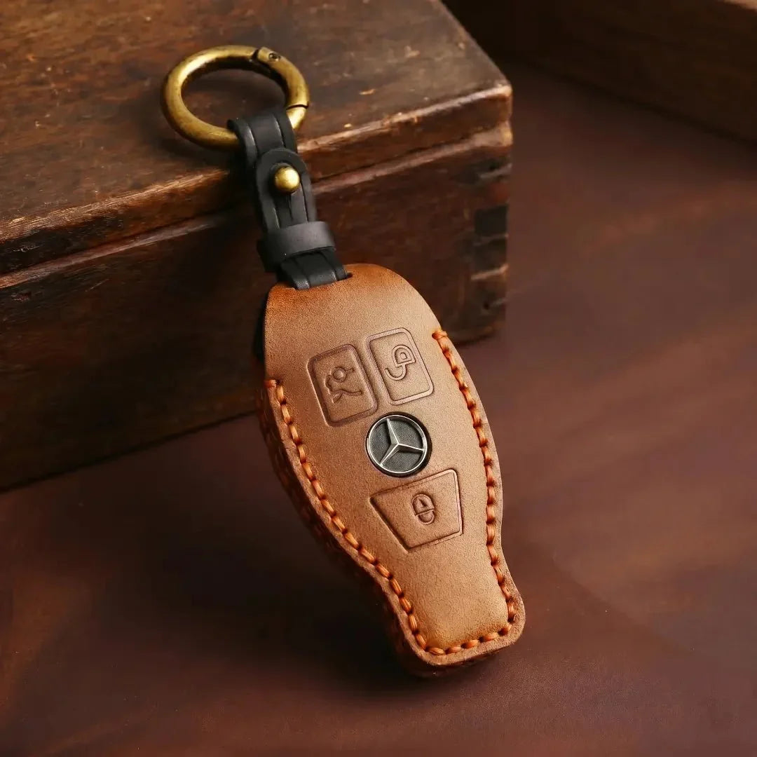 Mercedes-Benz Hand-Crafted Leather Key Fob Cover – Push Start / Keyless Go