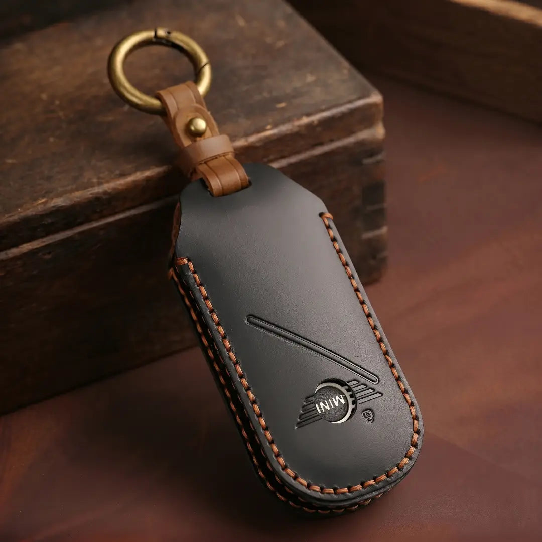 Mini Cooper Hand-Crafted Leather Key Fob Cover – Oval Smart Key