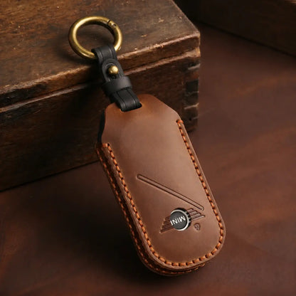 Mini Cooper Hand-Crafted Leather Key Fob Cover – Oval Smart Key