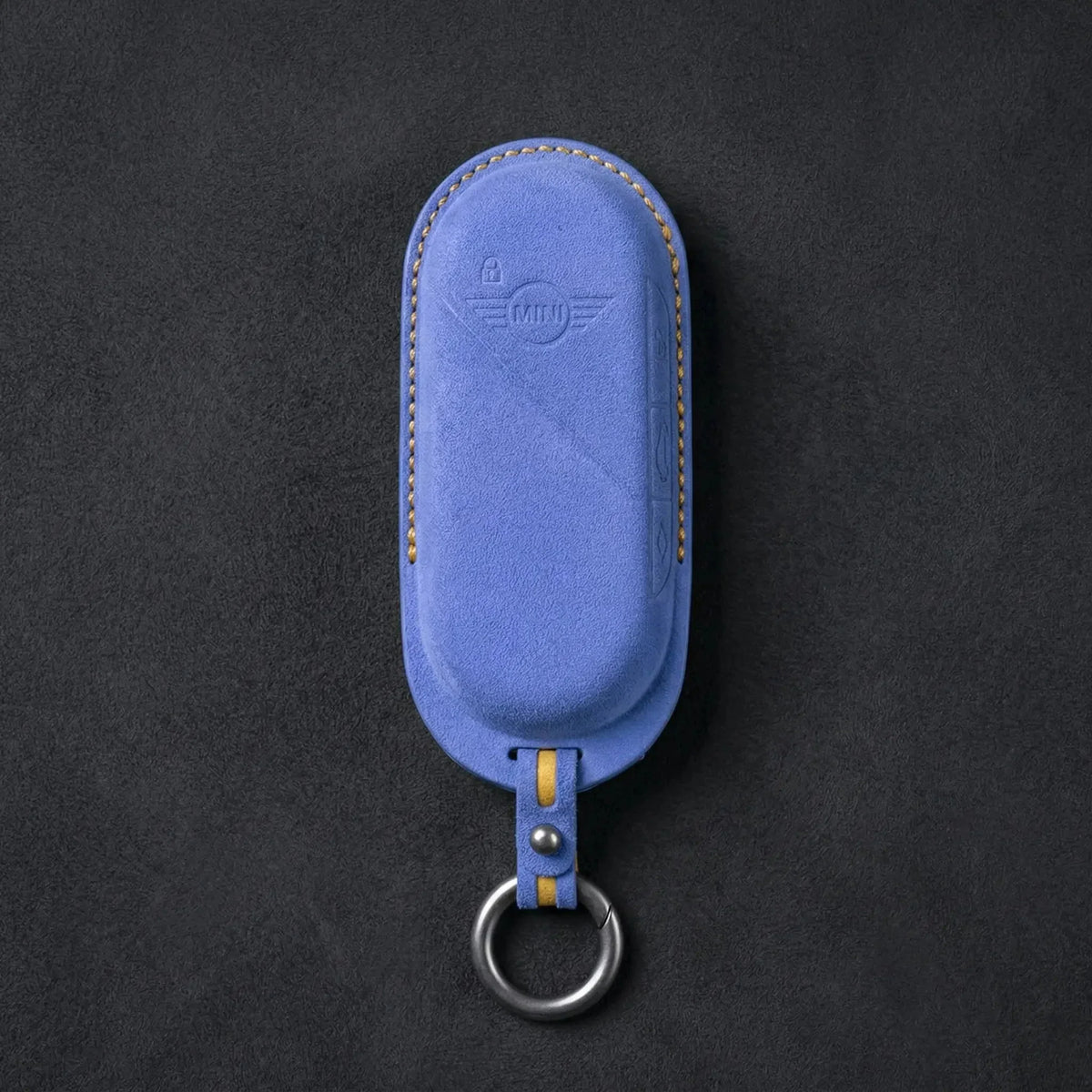 Mini Cooper Hand-Stitched Alcantara Key Fob Cover – Oval Smart Key