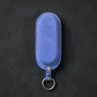 Mini Cooper Hand-Stitched Alcantara Key Fob Cover – Oval Smart Key