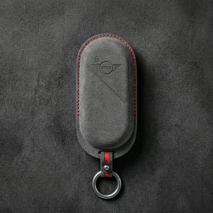 Mini Cooper Hand-Stitched Alcantara Key Fob Cover – Oval Smart Key