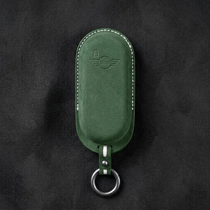 Mini Cooper Hand-Stitched Alcantara Key Fob Cover – Oval Smart Key