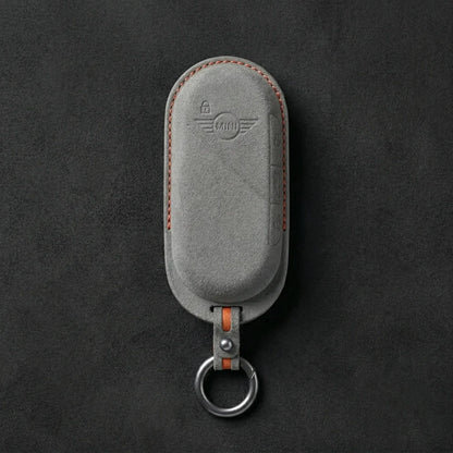 Mini Cooper Hand-Stitched Alcantara Key Fob Cover – Oval Smart Key