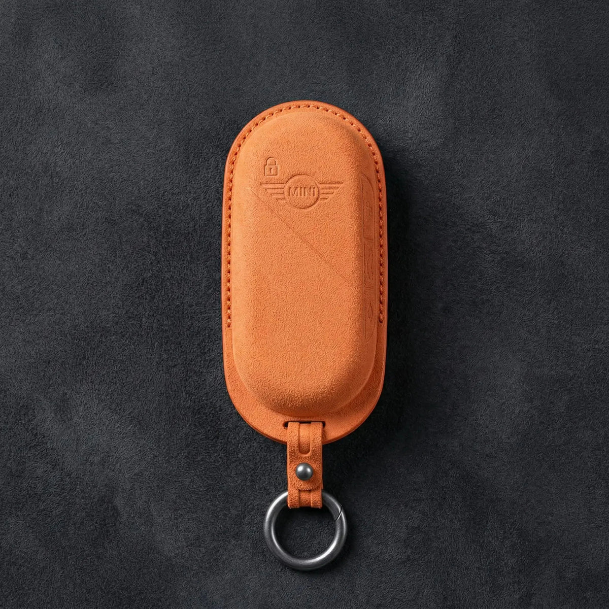 Mini Cooper Hand-Stitched Alcantara Key Fob Cover – Oval Smart Key