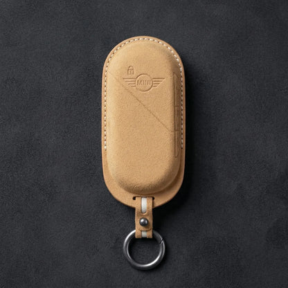 Mini Cooper Hand-Stitched Alcantara Key Fob Cover – Oval Smart Key