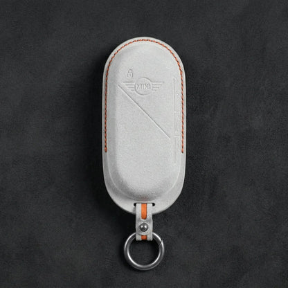 Mini Cooper Hand-Stitched Alcantara Key Fob Cover – Oval Smart Key