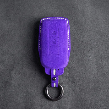 Mitsubishi Hand-Stitched Alcantara Key Fob Cover – Vertical 2-Button